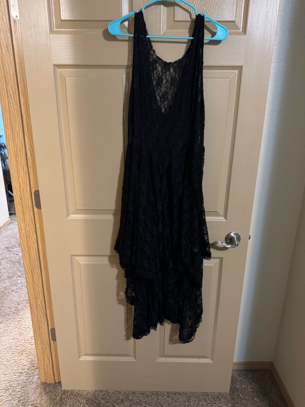 Women's Black Lace Asymmetrical Dress